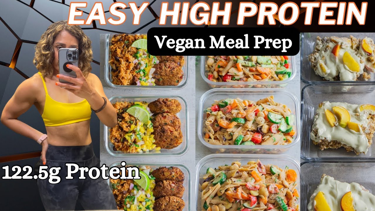 Easy High Protein Vegan Meal Prep|1663 calories, 122.5g protein - YouTube
