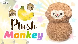 DIY Monkey Plush - Make A Cute Monkey For Just $2.50 Using SOCKS!!