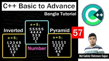 C ++ Basic to Advance Bangla Lecture 57 | Inverted Number Pyramid
