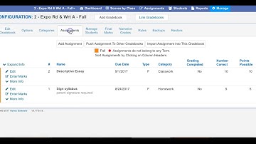 Aeries Gradebook: Pushing Assignments to Gradebooks