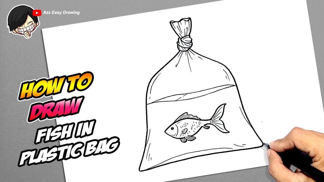 How to draw Fish in Plastic Bag 