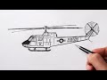 How to draw a Army Helicopter easy