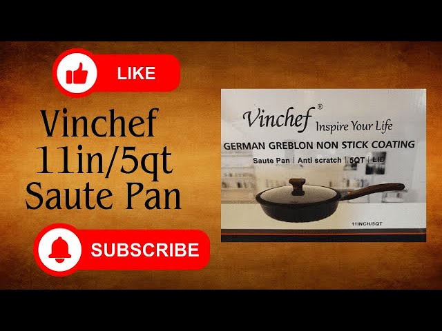 Vinchef Nonstick Deep Frying Pan Skillet with Lid, 11in/5Qt Saute Pan,  German 3C+ Ceramic Coating Technology, Heat Indicator, Induction Compatible