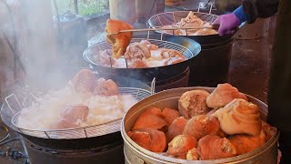 Traditional Wedding Food - Braised Pork Belly, Braised Pork Knuckles\/辦桌手路菜 - 一品封腿庫, 筍絲封肉製作\/內門總舖師阿隆師