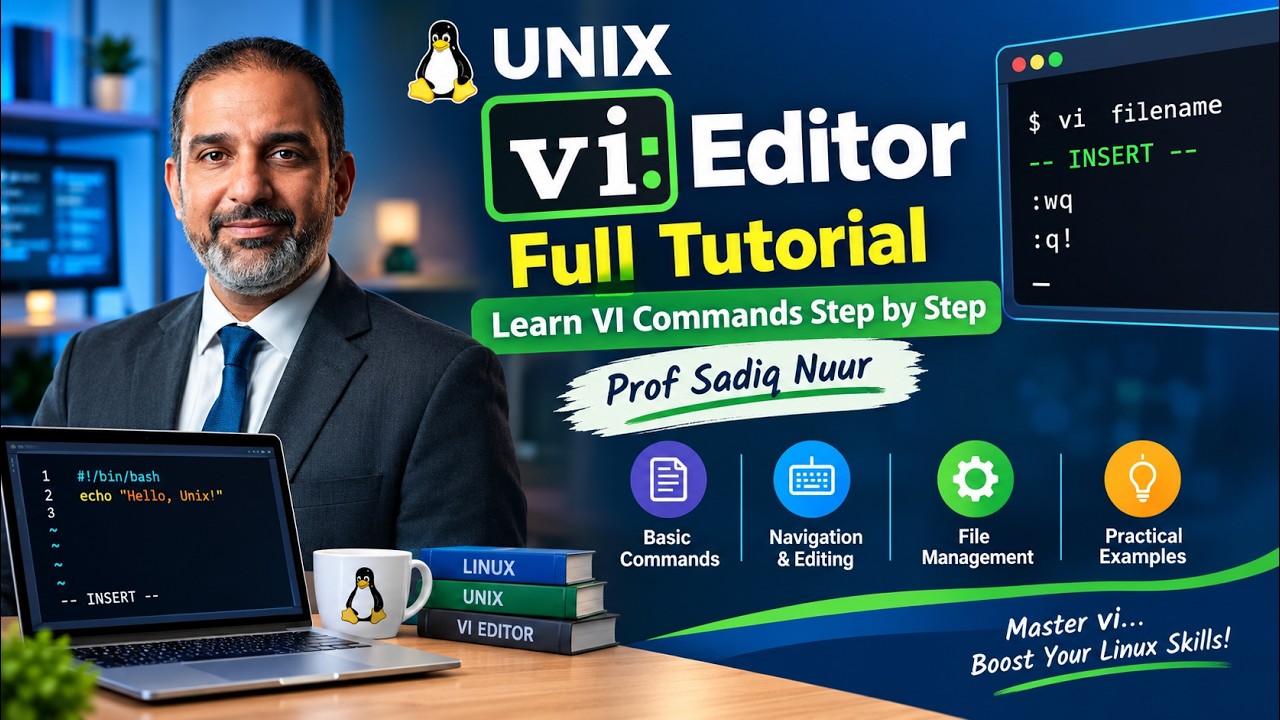 Unix VI Editor Full Tutorial | Learn VI Commands Step by Step | Prof ...