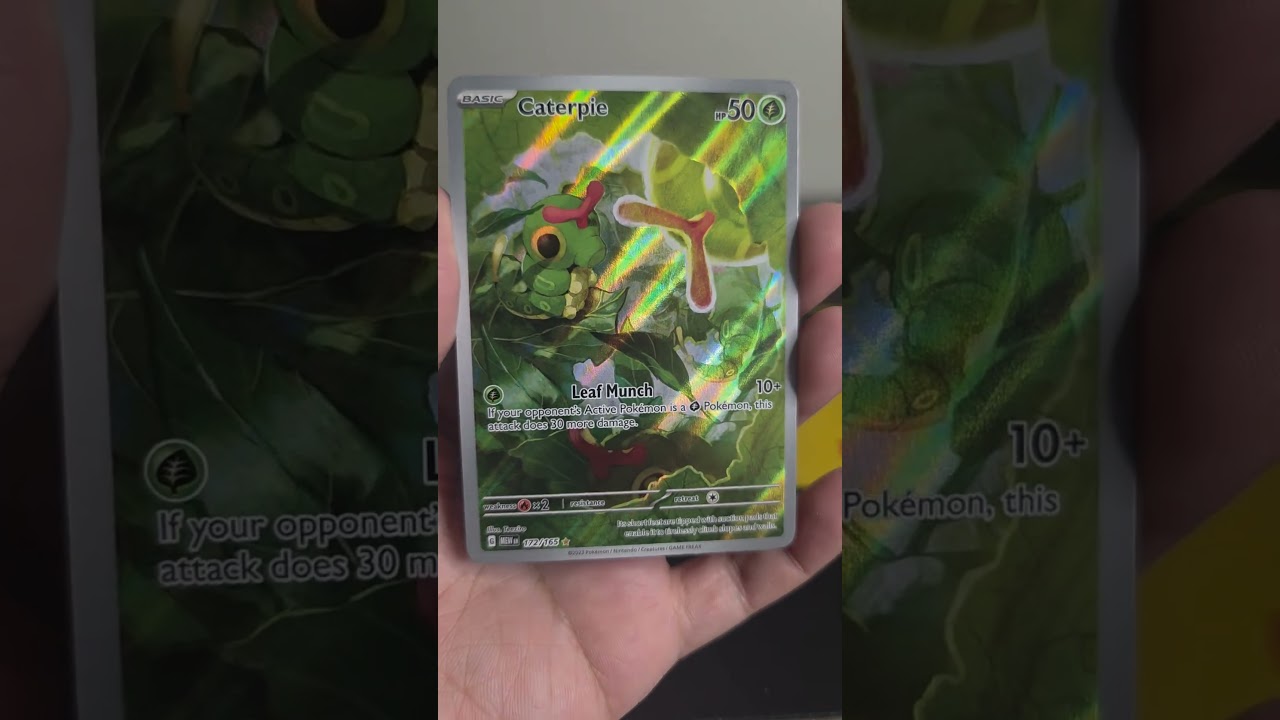 Holo Caterpie Pokémon Card | Leaf Munch Attack