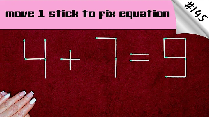 Matchstick puzzle #145 | Match puzzle 4+7=9 with hint and solution.