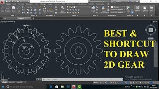 {हिन्दी}Making a 2D Gear in AutoCad..Simple, Short & The Best Method..