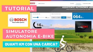 SIMULATORE AUTONOMIA BOSCH EBIKE - QUANTI KM CON UNA CARICA?- - YouTube