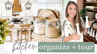 FARMHOUSE KITCHEN ORGANIZATION TOUR | KITCHEN ORGANIZE WITH ME | KITCHEN CABINET ORGANIZATION