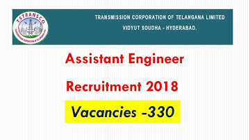 TRANSMISSION CORPORATION OF TELANGANA LIMITED ASSISTANT ENGINEERS RECRUITMENT 2018 ! TSTRANSCO Apply