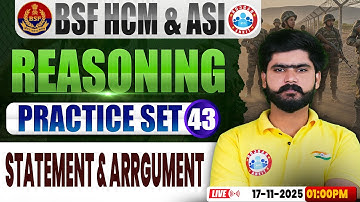 BSF HCM Reasoning Class | BSF Reasoning Practice Set #43 | BSF Reasoning By Kuldeep Sir