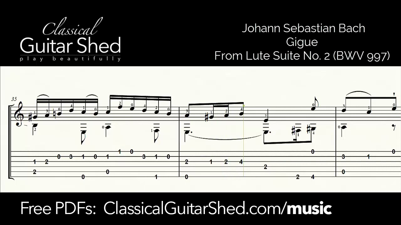 JS Bach: Gigue from BWV 997 - Free Sheet Music