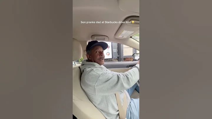 Son pranks dad at Starbucks drive thru 😭💀 #shorts #prank #funny #shorts #viral #fyp #starbucks