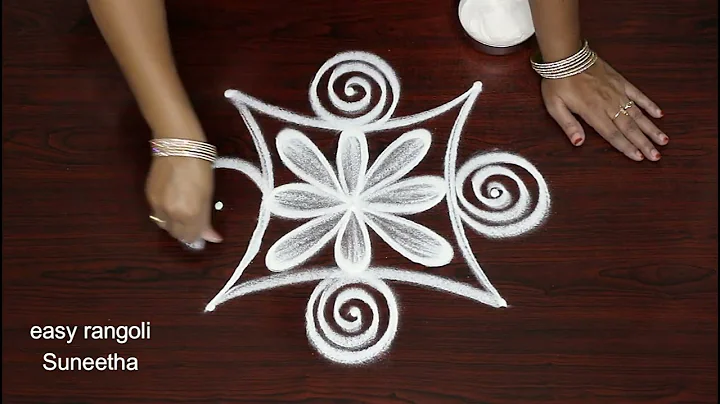 2 Small elegant and Best rangoli design🌸Simple muggulu with 3 dots🌸easy kolam for Beginners