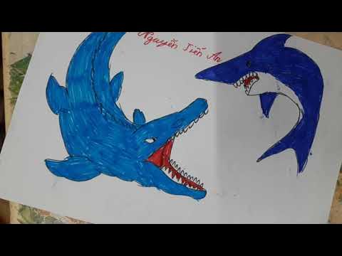 Cách Vẽ Mossasaurus - Megalodon - Youtube