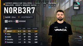 HOTU n0rb3r7 (16-5) T B Extremity on Cache vs GenOne @ Esports World Cup 2026 Open Qualifier