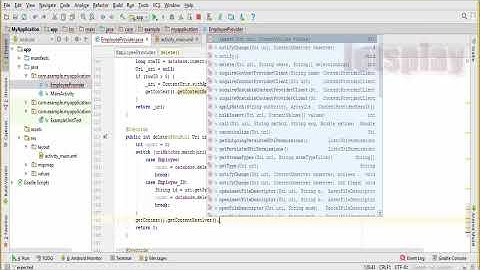 Video #39 -  Android Tutorial - ContentProvider Example -Deleting Records From Database Part #5