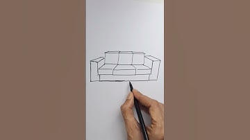How to draw a sofa set and table in one point perspective easy for beginners #drawing