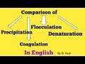 Comparison of Precipitation, Coagulation, Denaturation and Flocculation in English by Dr