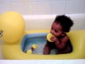 Inflatable Ducky Bath Tub | Baby Takes A Bath