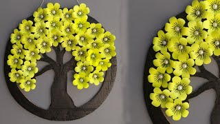 Unique Tree Wall decor craft with paper | Color paper craft | DIY Room Decor Craft Ideas