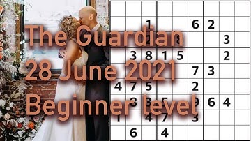 Sudoku solution – The Guardian 28 June 2021 Beginner level