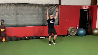 Arms Overhead Lateral High Knee Skip