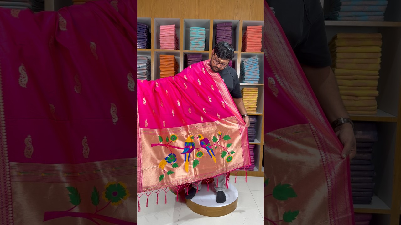 Pure Paithani Multicolor Parrot Weaving Motif Pallu Dupatta