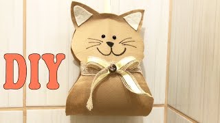 Como Fazer Porta Papel Higiênico de Gatinho Sem Costura – DIY Artesanato