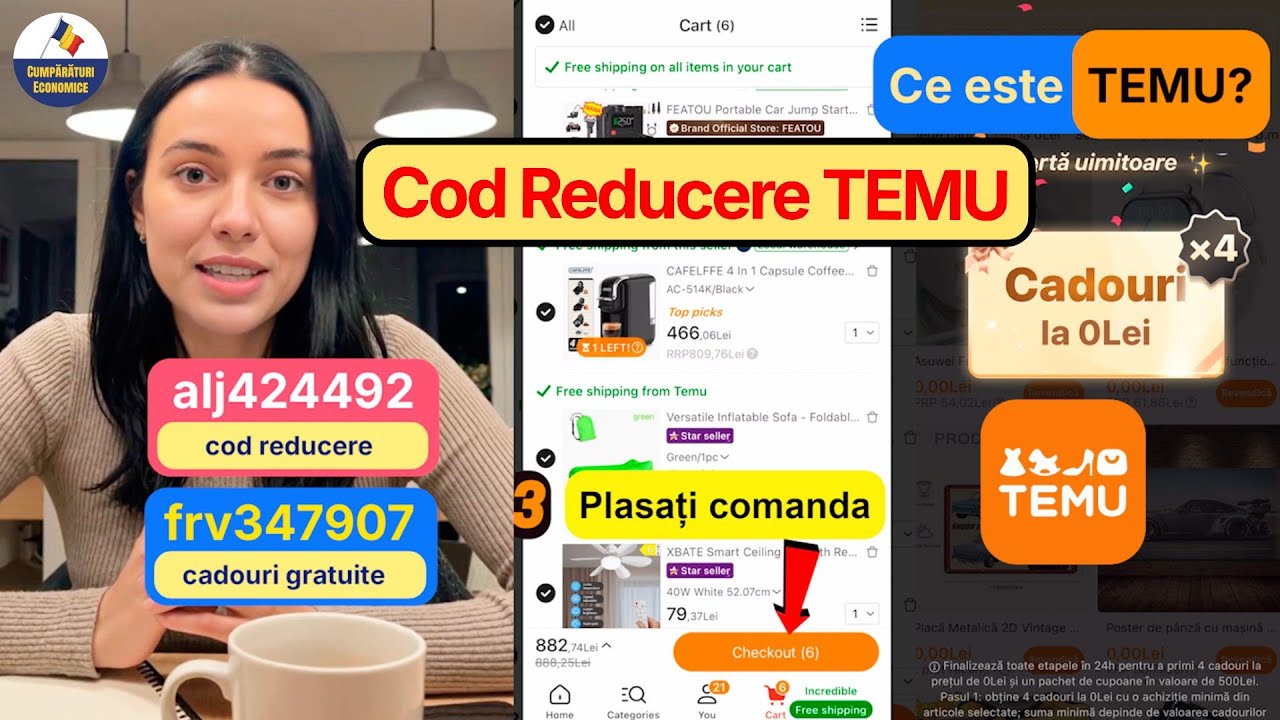 Cupoane TEMU pentru România | Cod Reducere + Cadouri Gratis - YouTube