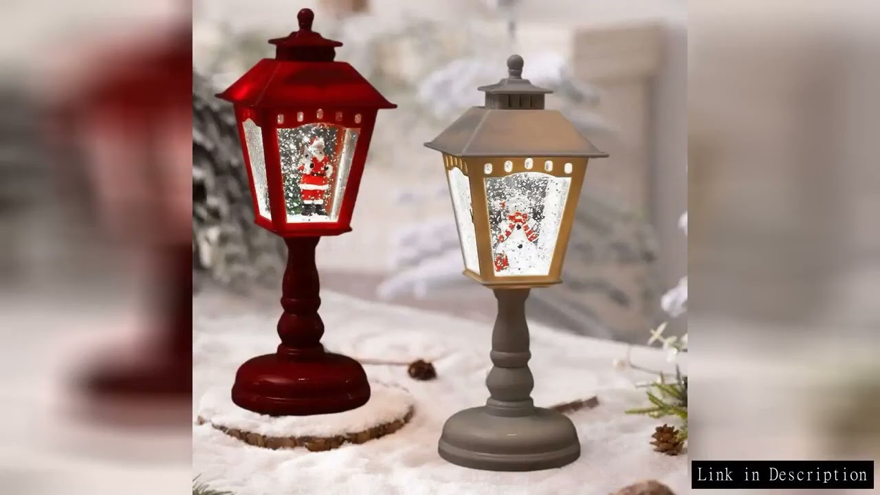 2024 Christmas Snow Globe Candles Light Lamp Spooky Spinning Water Glittering Snowman Christmas Tree