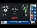Nets @ Bucks ECSF Game 6 | NBA Playoffs on ESPN Live Scoreboard