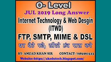 O-LEVEL|| INTERNET TECHNOLOGY AND WEB DESIGN||