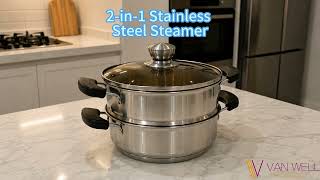 ✨ 2-in-1 Stainless Steel Steamer Pot
