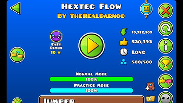 Hextec Flow by Darnoc 100% | easy demon | Geometry Dash