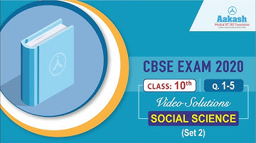 X CBSE EXAM  2020 SOCIAL SCIENCE  SET 2 Q 1 to 5