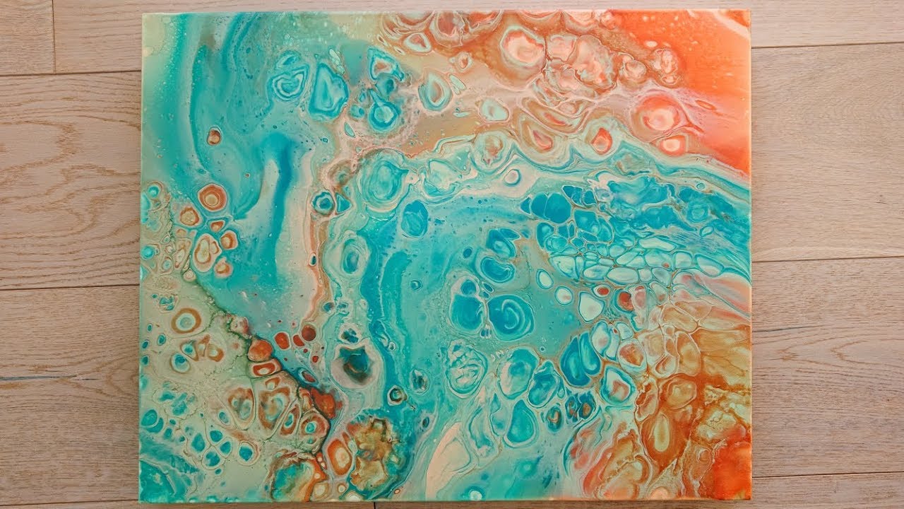 Acrylic Pour / Fluid Art Time Lapse – Beach Vibes