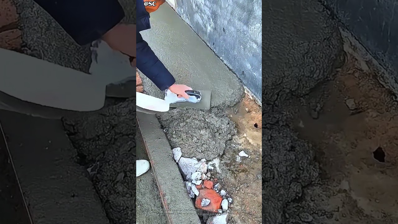 Watching a Pro Smooth Wet Concrete Is So Satisfying 🔥 Perfect Finish!