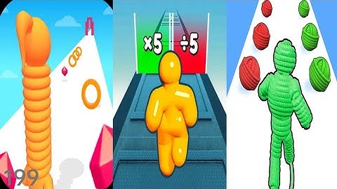 Long Neck Run vs Tall Man Run vs Rope Man Run - Triple Gameplay 199 (Android/iOS).