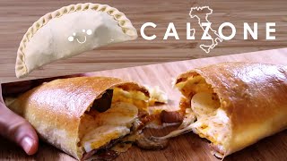 パリッパリの本格【カルツォーネ】ベーコン & チーズ & マッシュルーム//How to make Crispy Calzone - Bacon and Cheese, Mushroom