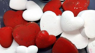 White And Red Chalk Hearts