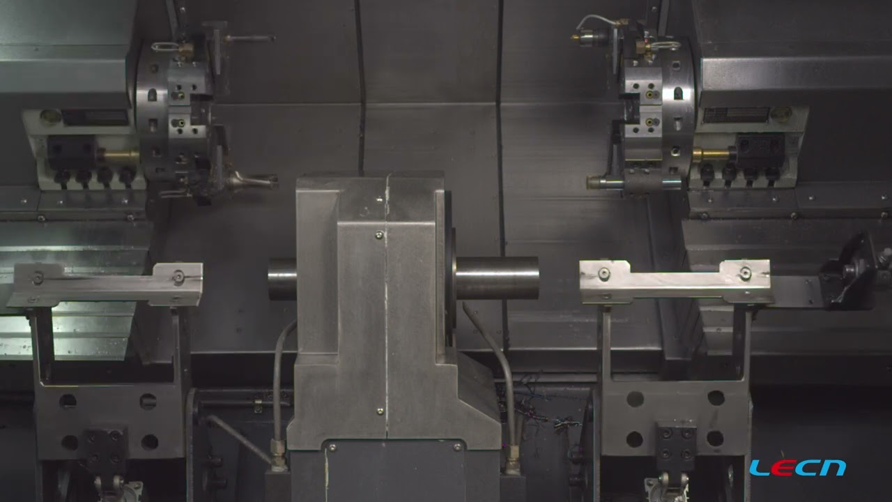 DNL081 with automation-Doubel head cnc lathe for motor(rotor) shaft