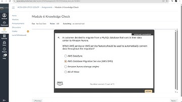 Module 6 Knowledge Check | Computing Database Services | AWS Cloud Operations