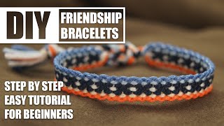 Crisscross Symmetrical Stripes Friendship Bracelets Step by Step Tutorial Easy Tutorial for Beginner