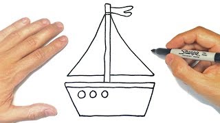 Cara menggambar Perahu Layar Langkah demi Langkah | Gambar yang mudah