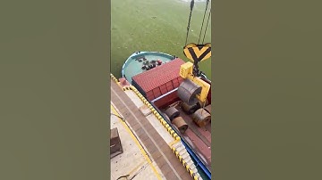 Unloading a Cargo Ship | Heavy Port Operations in Action  #machine #work #tools #experiment #shorts