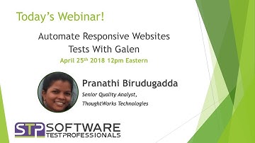 Automate Responsive Websites Tests With Galen - Pranathi Birudugadda