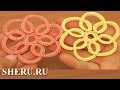 Crochet Falt Flower  Pattern Урок 100 Плоский цветок с навязкой