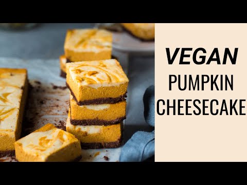 BAKED VEGAN CHEESECAKE | vegan pumpkin cheesecake bars